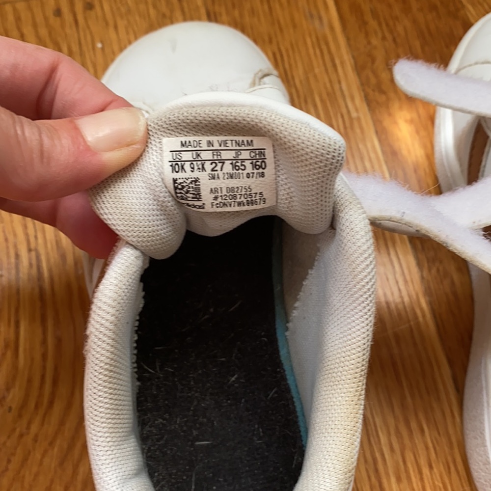 White and Gold Toddler Adidas Sneakers - Picture 6 of 7